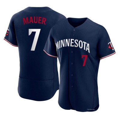 Men's Joe Mauer Minnesota Twins Authentic Navy Alternate Jersey