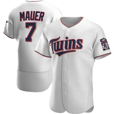 Men's Joe Mauer Minnesota Twins Authentic White Home Jersey