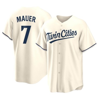 Men's Joe Mauer Minnesota Twins Replica Cream Alternate Jersey