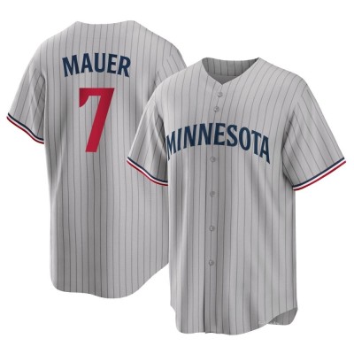 Men's Joe Mauer Minnesota Twins Replica Gray Road Jersey