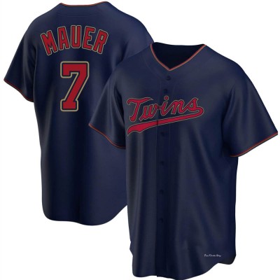 Men's Joe Mauer Minnesota Twins Replica Navy Alternate Jersey