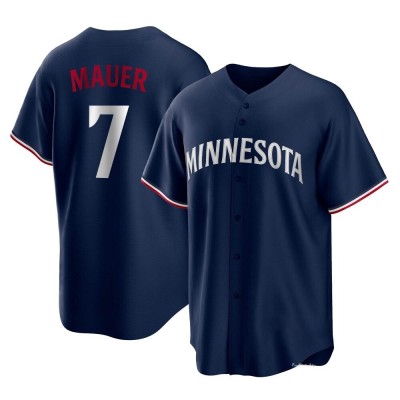 Men's Joe Mauer Minnesota Twins Replica Navy Alternate Jersey