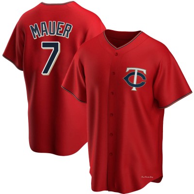 Men's Joe Mauer Minnesota Twins Replica Red Alternate Jersey