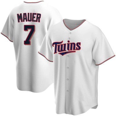 Men's Joe Mauer Minnesota Twins Replica White Home Jersey