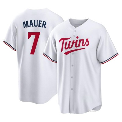 Men's Joe Mauer Minnesota Twins Replica White Home Jersey