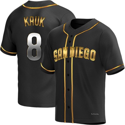 Men's John Kruk San Diego Padres Replica Black Golden Alternate Jersey