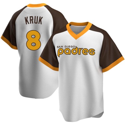 Men's John Kruk San Diego Padres Replica White Home Cooperstown Collection Jersey