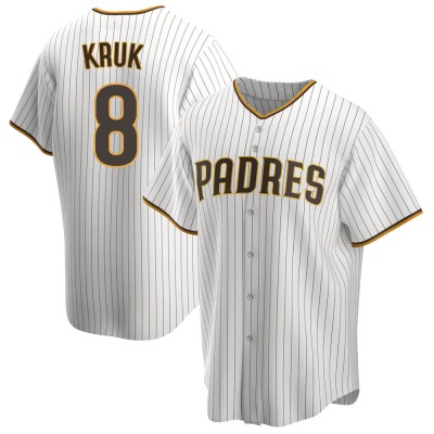 Men's John Kruk San Diego Padres Replica White/Brown Home Jersey