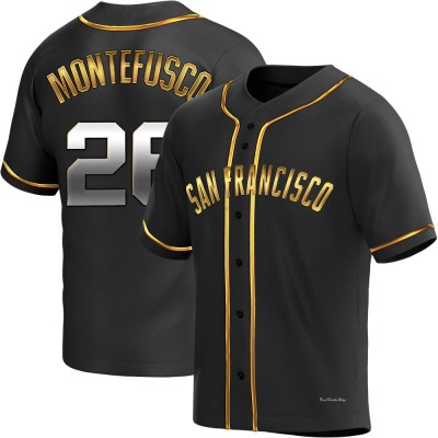 Men's John Montefusco San Francisco Giants Replica Black Golden Alternate Jersey