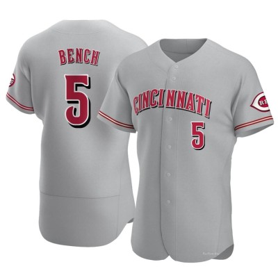 Men's Johnny Bench Cincinnati Reds Authentic Gray Road Jersey