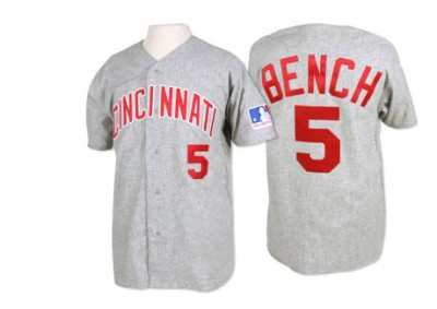 Men's Johnny Bench Cincinnati Reds Authentic Grey 1969 Throwback Jersey