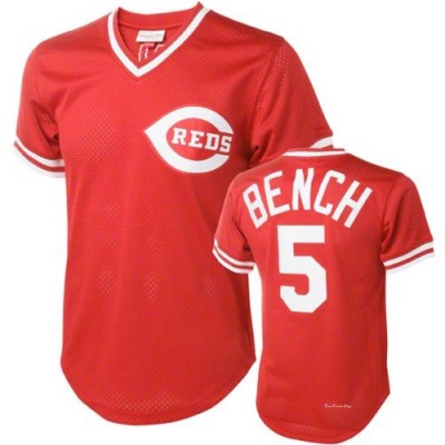 Men's Johnny Bench Cincinnati Reds Authentic Red Throwback Jersey