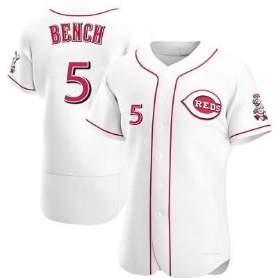 Men's Johnny Bench Cincinnati Reds Authentic White Home Jersey