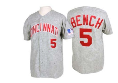 Men's Johnny Bench Cincinnati Reds Replica Grey 1969 Throwback Jersey