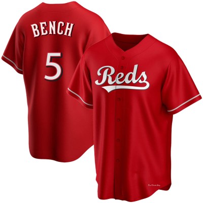 Men's Johnny Bench Cincinnati Reds Replica Red Alternate Jersey