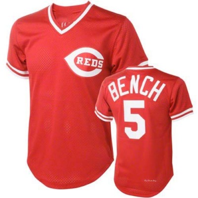 Men's Johnny Bench Cincinnati Reds Replica Red Throwback Jersey