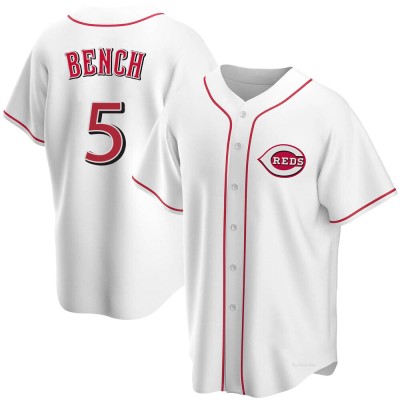 Men's Johnny Bench Cincinnati Reds Replica White Home Jersey