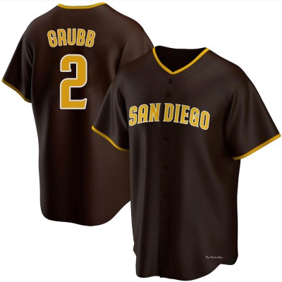 Men's Johnny Grubb San Diego Padres Replica Brown Road Jersey