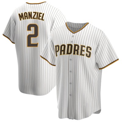 Men's Johnny Manziel San Diego Padres Replica White/Brown Home Jersey