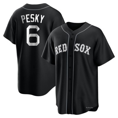 Men's Johnny Pesky Boston Red Sox Replica Black/White Jersey