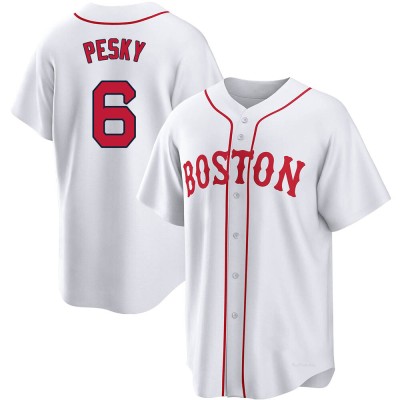 Men's Johnny Pesky Boston Red Sox Replica White 2021 Patriots' Day Jersey