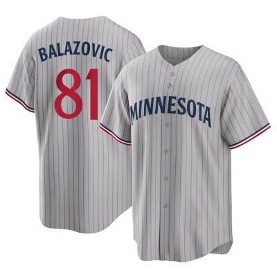 Men's Jordan Balazovic Minnesota Twins Replica Gray Road Jersey