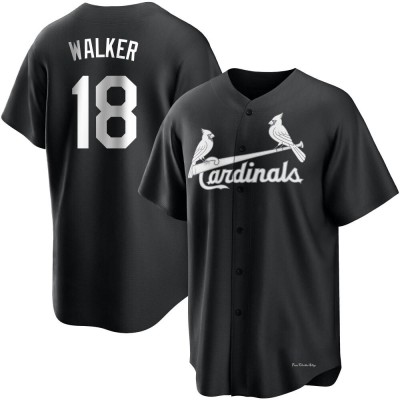 Men's Jordan Walker St. Louis Cardinals Replica Black/White Jersey