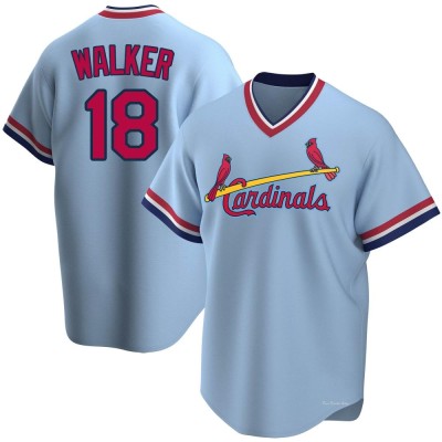 Men's Jordan Walker St. Louis Cardinals Replica Light Blue Road Cooperstown Collection Jersey