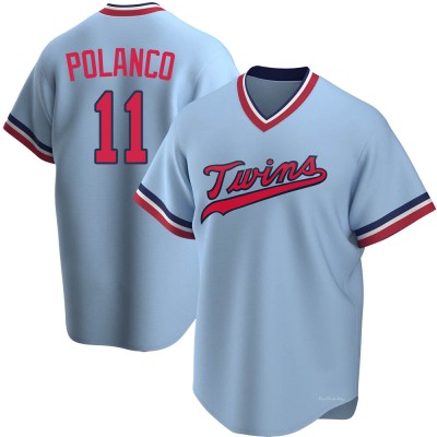 Men's Jorge Polanco Minnesota Twins Replica Light Blue Road Cooperstown Collection Jersey