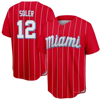 Men's Jorge Soler Miami Marlins Replica Red 2021 City Connect Jersey