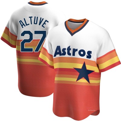 Men's Jose Altuve Houston Astros Replica White Home Cooperstown Collection Jersey