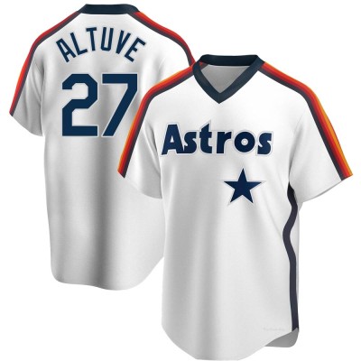 Men's Jose Altuve Houston Astros Replica White Home Cooperstown Collection Team Jersey