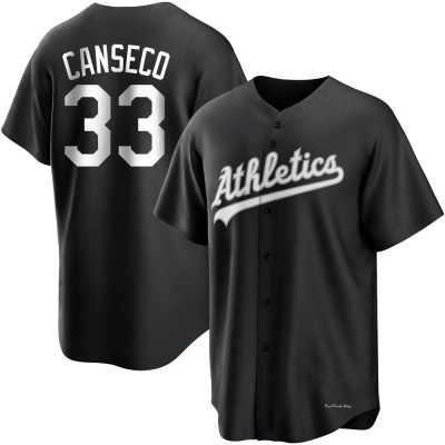 Men's Jose Canseco Oakland Athletics Replica Black/White Jersey