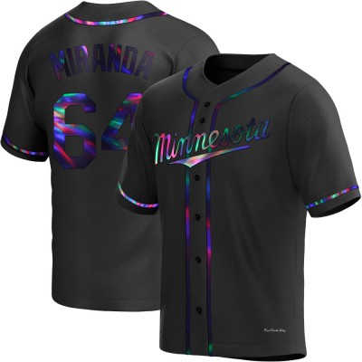 Men's Jose Miranda Minnesota Twins Replica Black Holographic Alternate Jersey