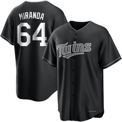 Men's Jose Miranda Minnesota Twins Replica Black/White Jersey