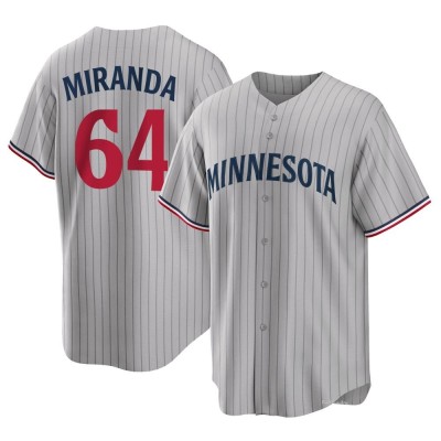 Men's Jose Miranda Minnesota Twins Replica Gray Road Jersey