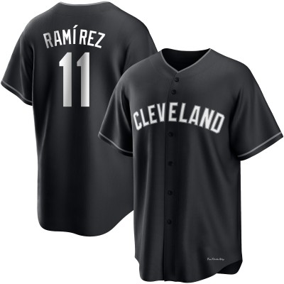 Men's Jose Ramirez Cleveland Guardians Replica Black/White Jersey