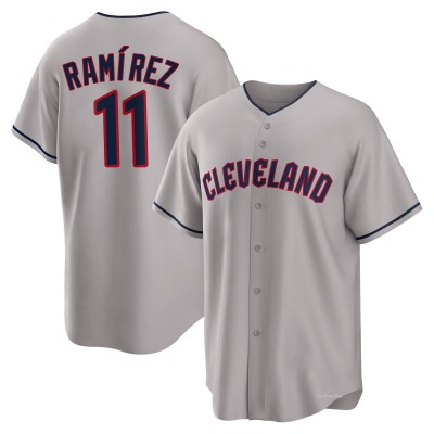 Men's Jose Ramirez Cleveland Guardians Replica Gray Road Jersey