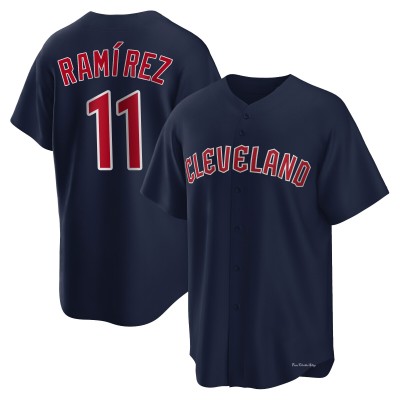 Men's Jose Ramirez Cleveland Guardians Replica Navy Alternate Jersey