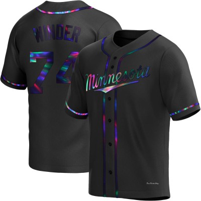 Men's Josh Winder Minnesota Twins Replica Black Holographic Alternate Jersey