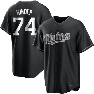 Men's Josh Winder Minnesota Twins Replica Black/White Jersey