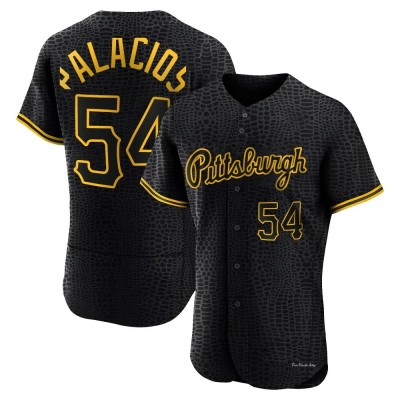 Men's Joshua Palacios Pittsburgh Pirates Authentic Black Snake Skin City Jersey