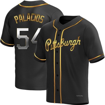 Men's Joshua Palacios Pittsburgh Pirates Replica Black Golden Alternate Jersey