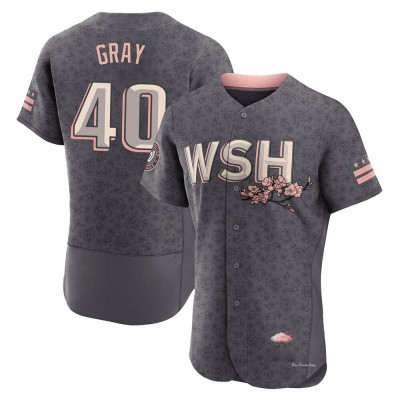 Men's Josiah Gray Washington Nationals Authentic Gray 2022 City Connect Jersey