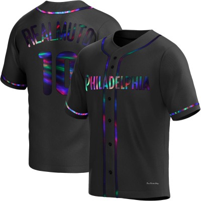 Men's J.T. Realmuto Philadelphia Phillies Replica Black Holographic Alternate Jersey