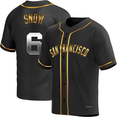 Men's J.t. Snow San Francisco Giants Replica Black Golden Alternate Jersey