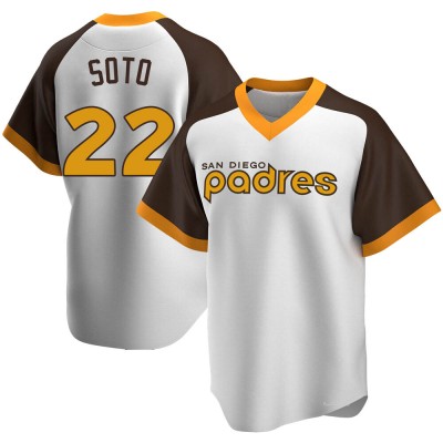 Men's Juan Soto San Diego Padres Replica White Home Cooperstown Collection Jersey