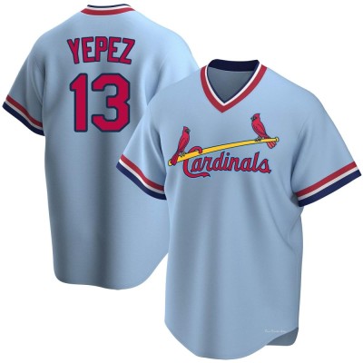 Men's Juan Yepez St. Louis Cardinals Replica Light Blue Road Cooperstown Collection Jersey