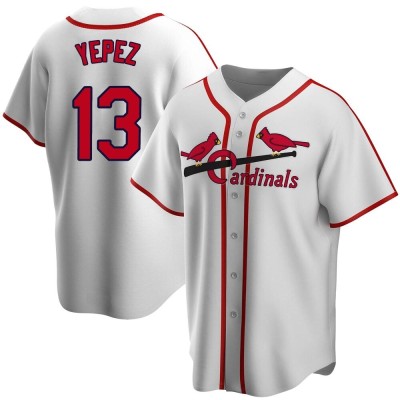 Men's Juan Yepez St. Louis Cardinals White Home Cooperstown Collection Jersey