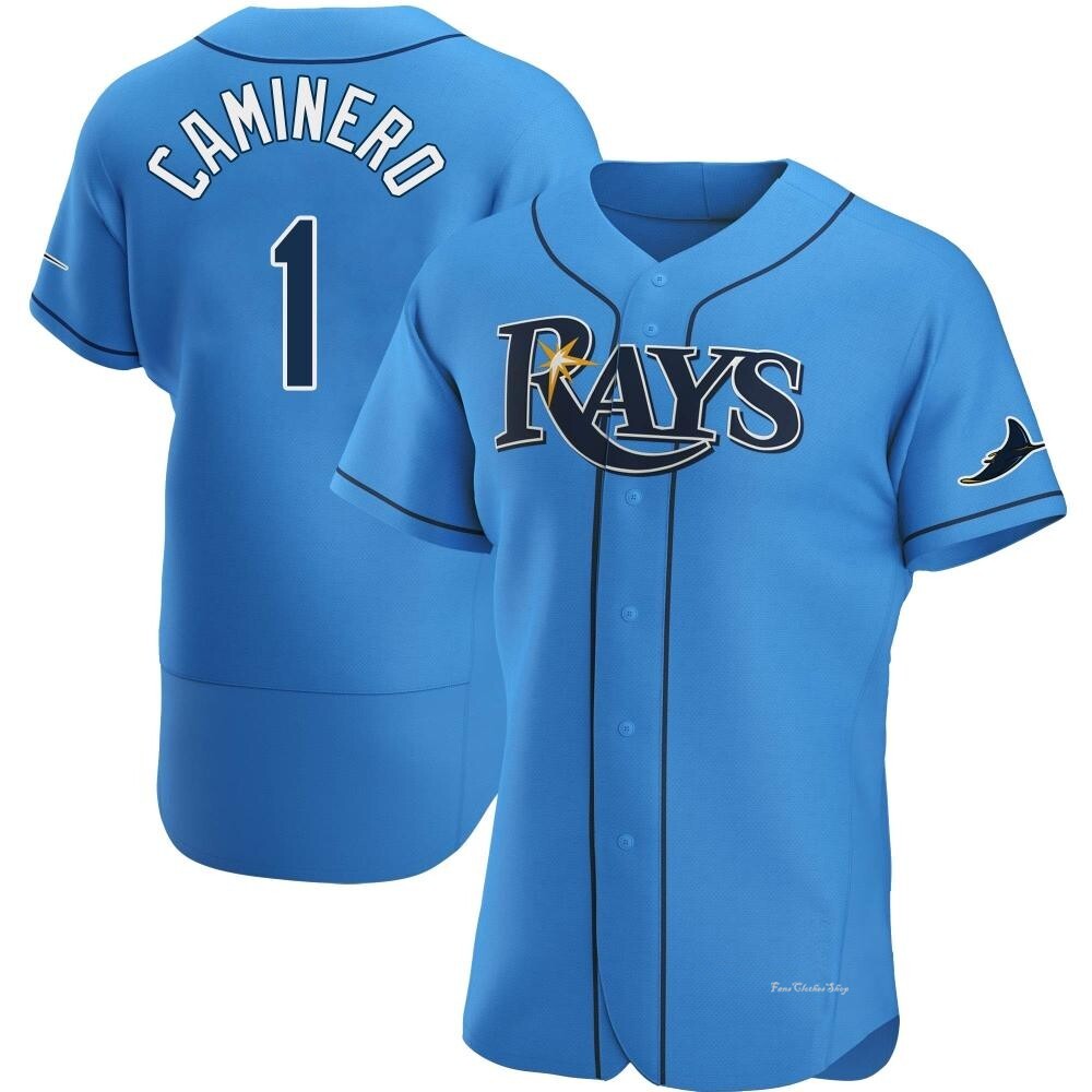 Youth Junior Caminero Tampa Bay Rays Replica Light Blue Alternate